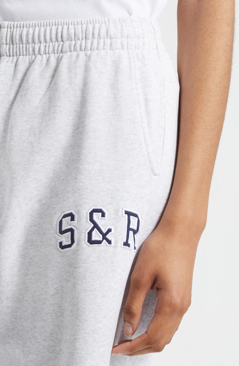 Sporty & Rich Ivy Cotton Fleece Sweatpants, Alternate, color, Heather Gray