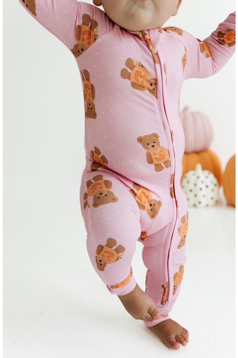 Polka Dot Little Boo Bear Romper, Alternate, color, Pink