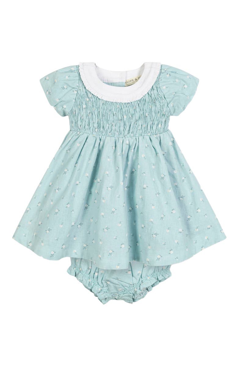 Hope & Henry Baby Linen Ruffle Collar Dress, Infant, Main, color,