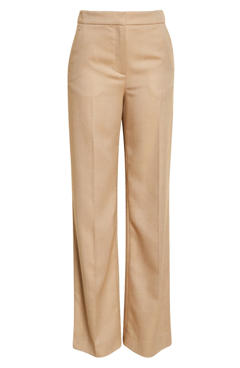 Veronica Beard Tonelli Herringbone Pants, Alternate, color, Dark Camel/ Light Camel