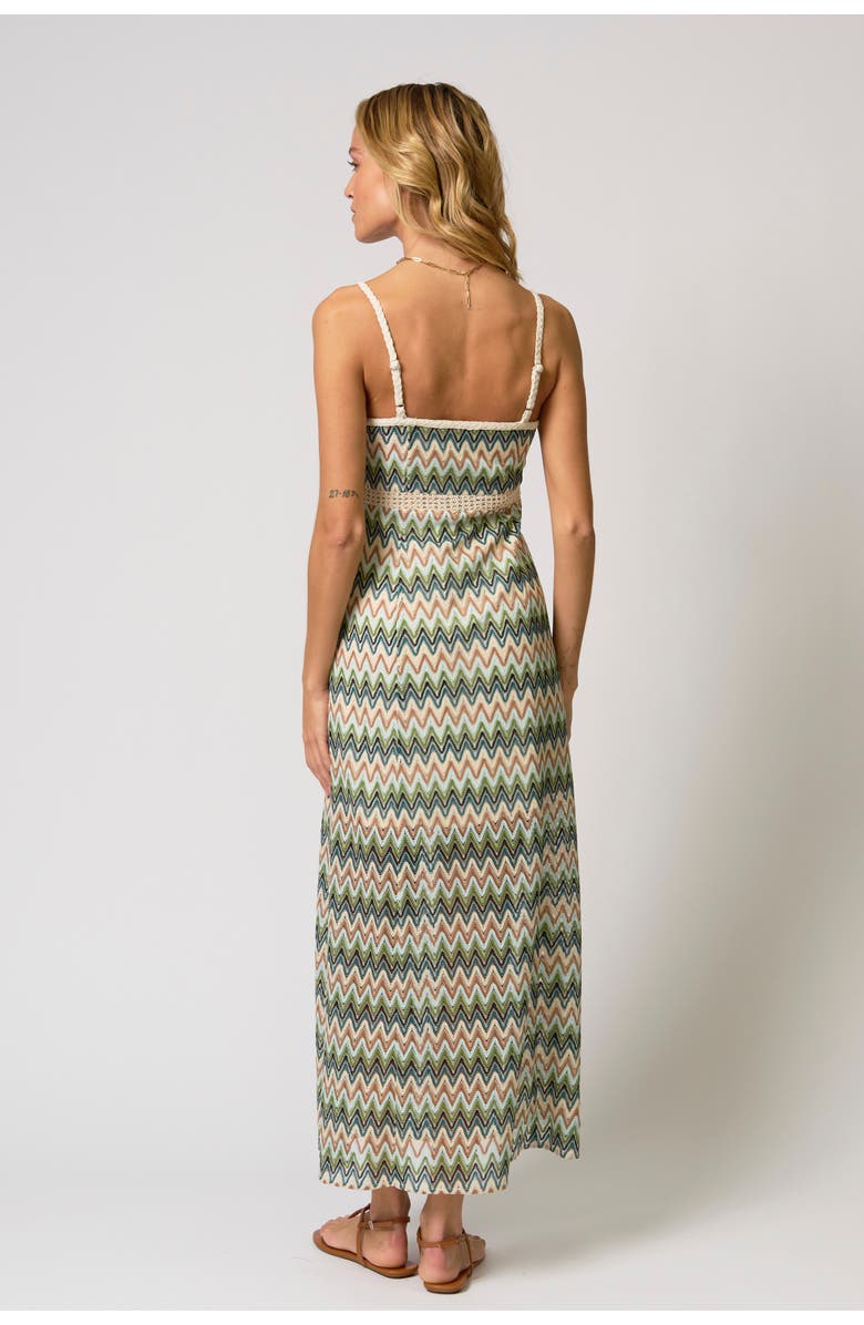 Central Park West Celine Rainbow Crochet Maxi Dress, Alternate, color, Neutral Multi