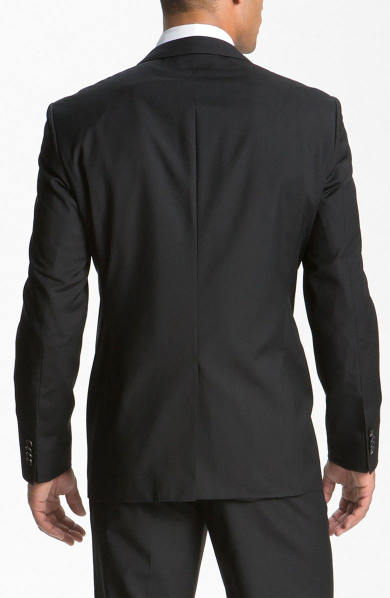 BOSS 'James/Sharp' Trim Fit Black Super 120s Wool Suit, Alternate, color, 