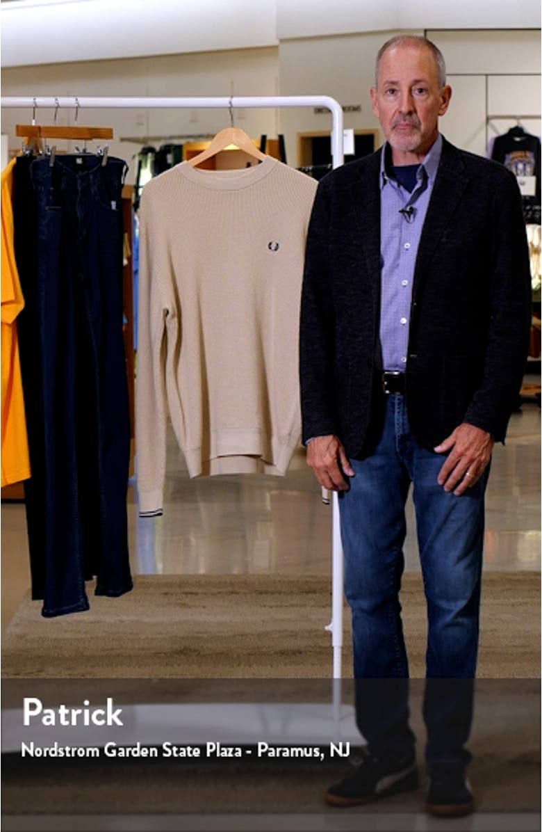 Waffle Stitch Crewneck Sweater, sales video thumbnail