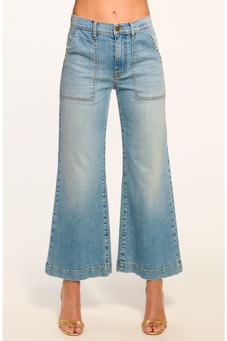 Clifford Crop Wide Leg Flare Jeans, Main, color, LIGHT WASH