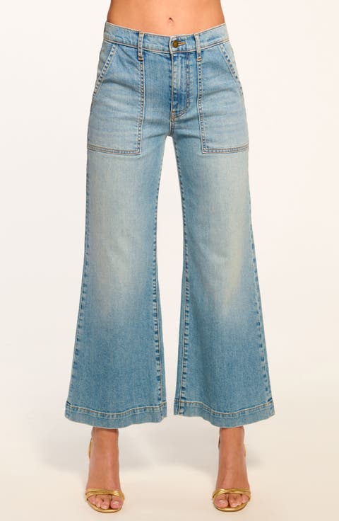 Crop Flare 5-Pocket Hi-Low Fray Hem - Tide & Table
