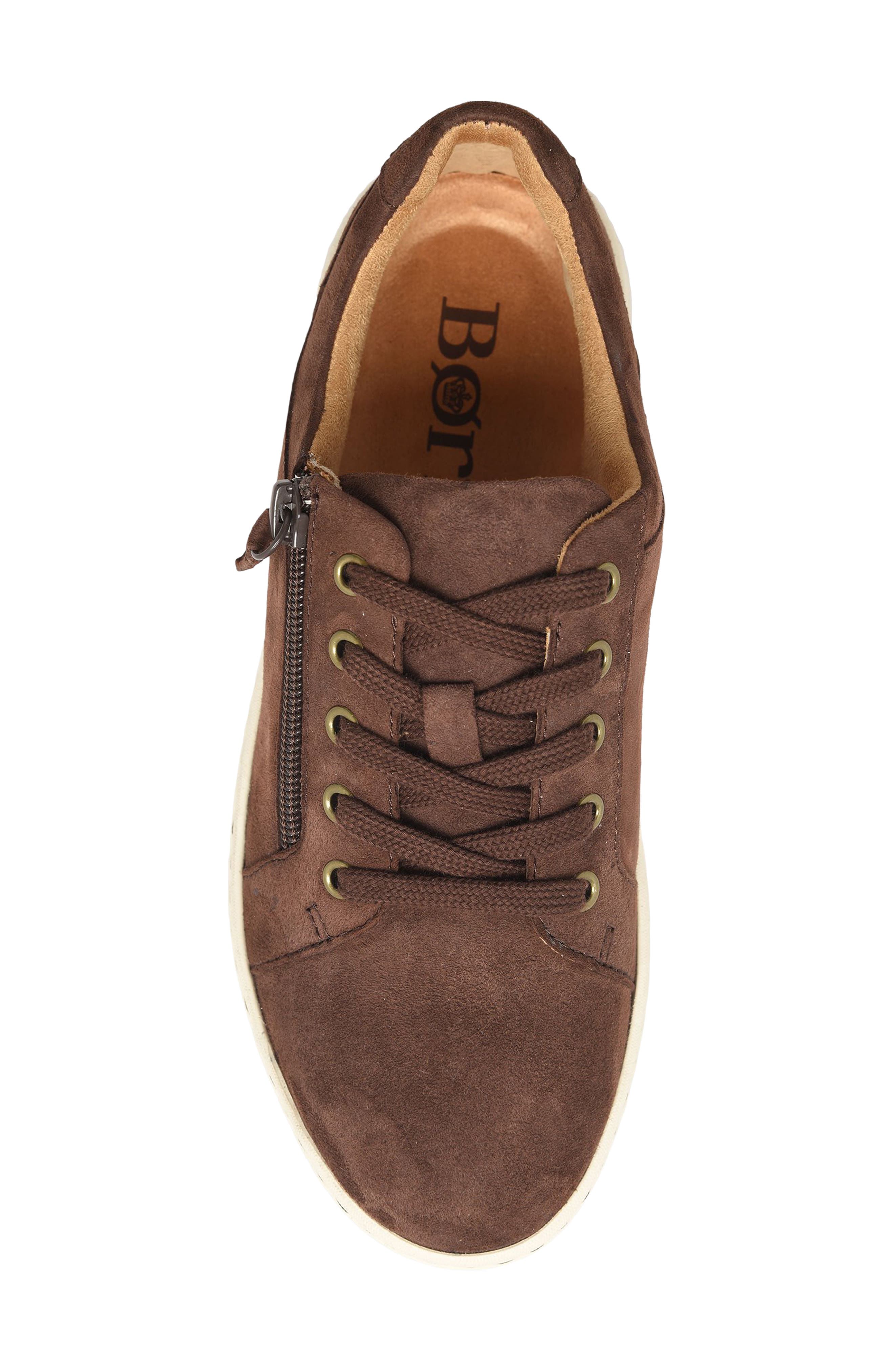 Moxie Zip Sneaker, Alternate, color, CHOCOLATE SUEDE