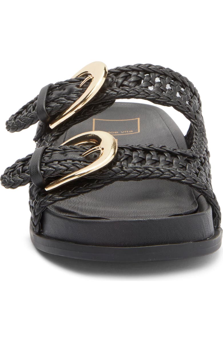 Dolce Vita Sensa Woven Double Strap Slide Sandal, Alternate, color, Black Stella