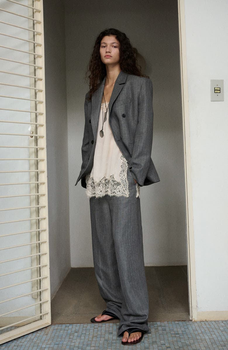 MANGO Double Breasted Suit Jacket, Alternate, color, Black