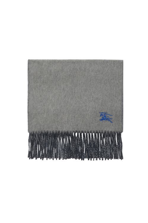 Shop Burberry Reversible Cashmere Scarf In Grey/navy