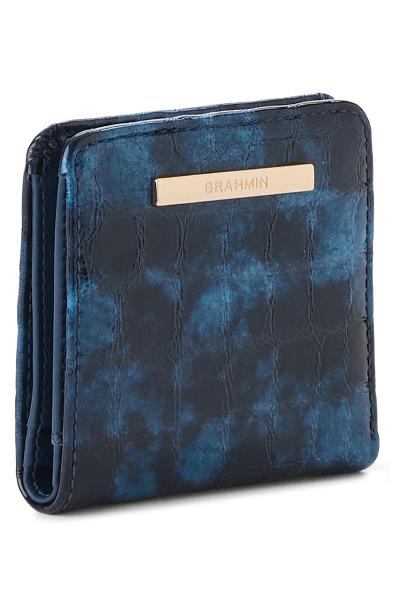 Jane Croc Embossed Leather Bifold Wallet, Alternate, color, ULTRAMARINE