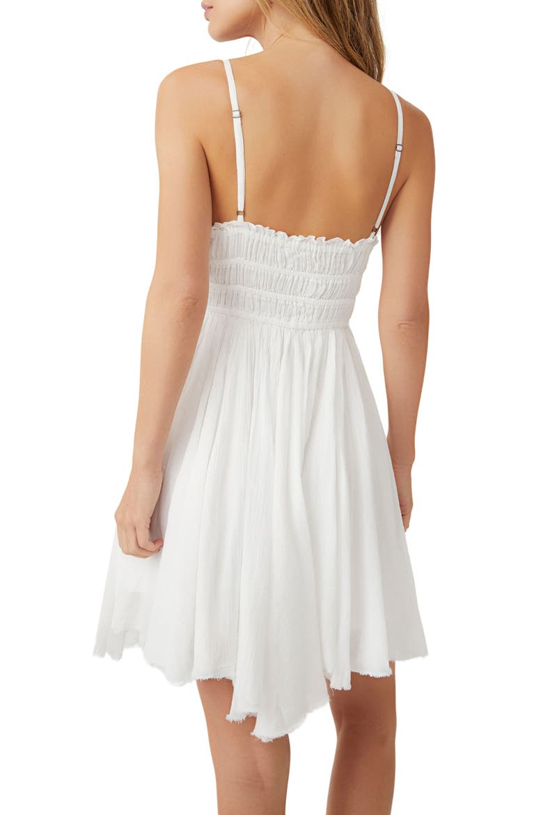 Delia Asymmetric Raw Hem Cotton Dress, Alternate, color, IVORY