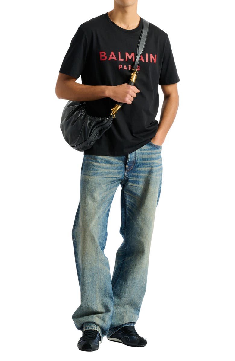 Balmain T-shirt with Balmain Paris print, Main, color, Multicolor