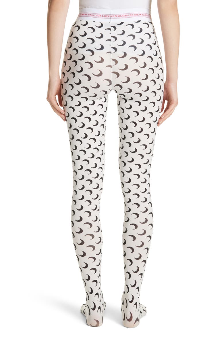 Trompe L'Oeil Leggings, Alternate, color, ALL OVER MOON/ WHITE