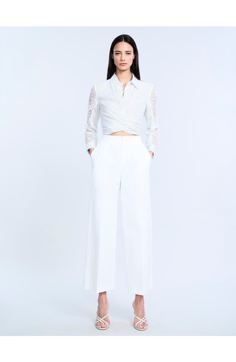 BCBGMAXAZRIA High Waist Cropped Pant, Alternate, color, Chalk