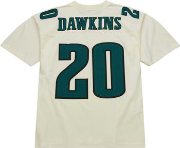 Men's Mitchell & Ness Brian Dawkins Cream Philadelphia Eagles Chainstitch Legacy Jersey