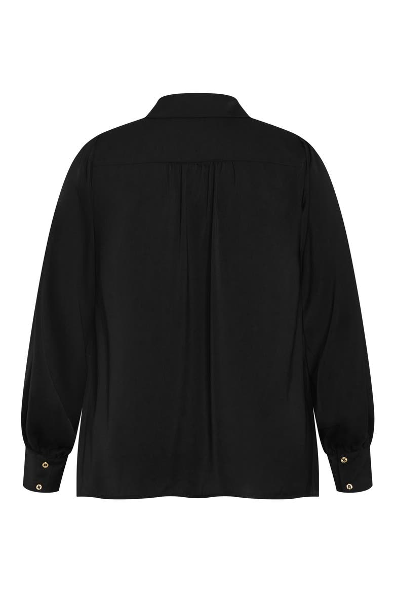 Hadlee V-Neck Button-Up Shirt, Alternate, color, BLACK