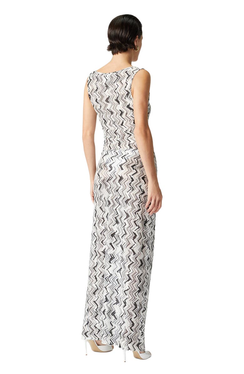 Missoni Long Cover-up Dress In Slub Zigzag Viscose Blend, Alternate, color, Black