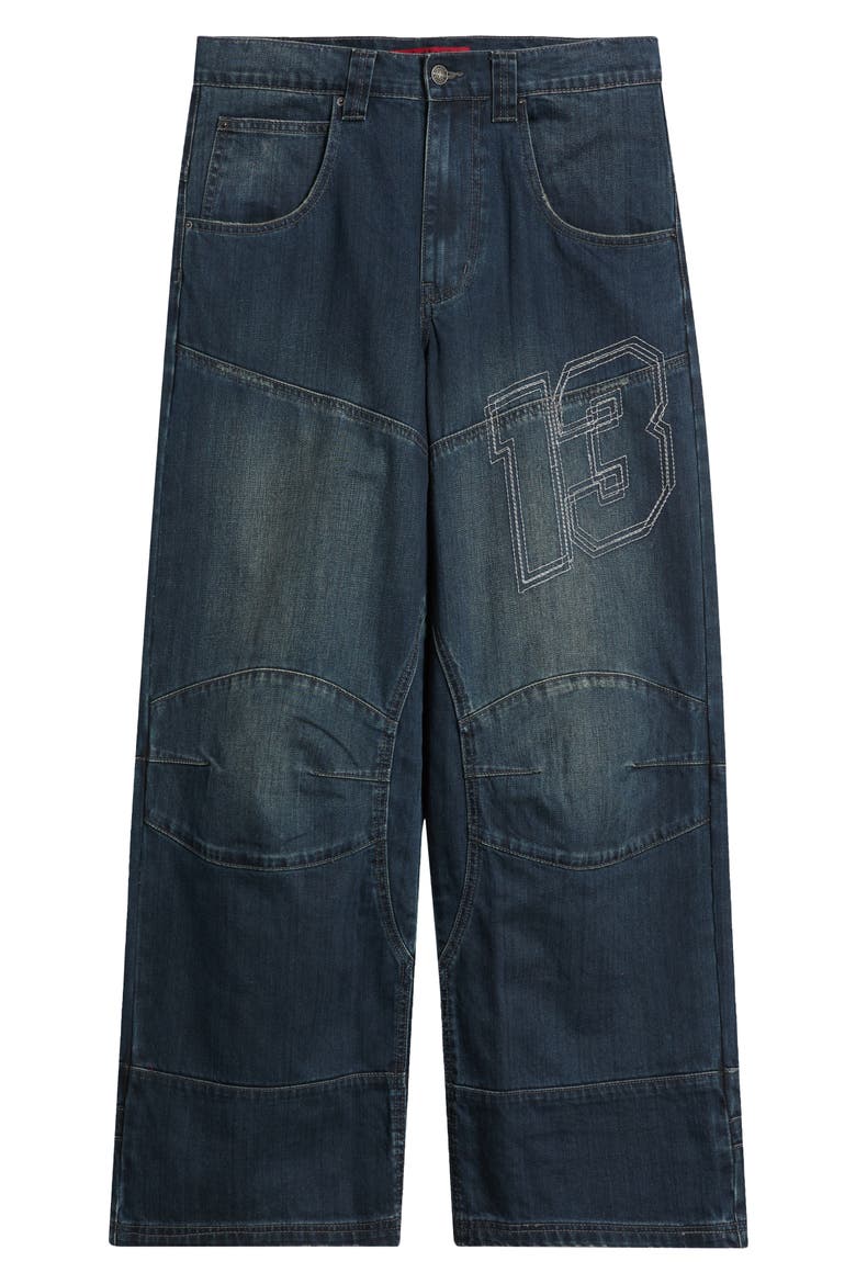 Seam Detail Relaxed Jeans, Main, color, BLUE