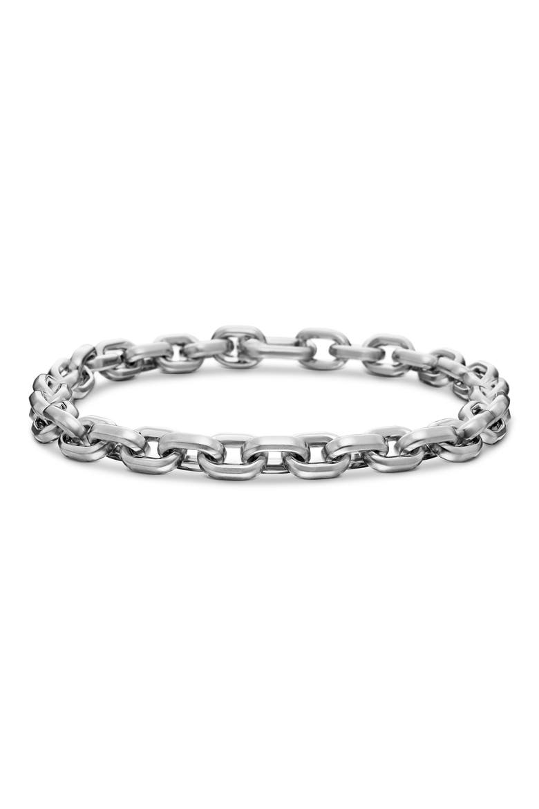 Deco Chain Link Bracelet, Main, color, STERLING SILVER