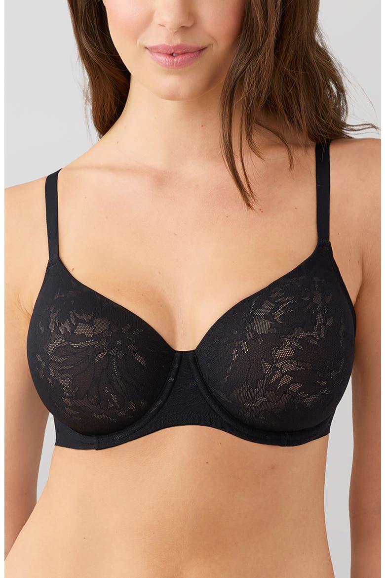 Taking Sides Smoothing Underwire T-Shirt Bra, Alternate, color, BLACK