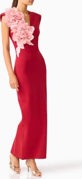 Elliatt Zahara Floral Appliqué Sleeveless Gown