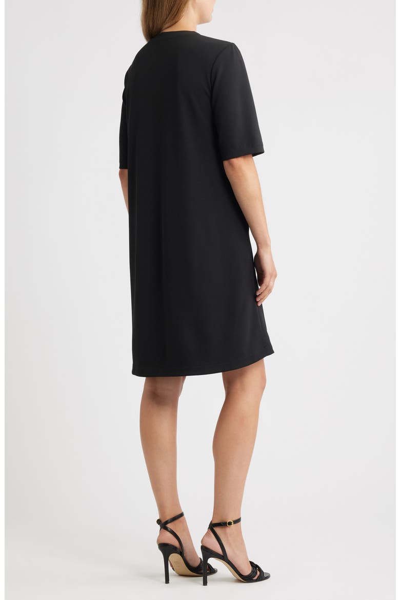 Stretch Crepe A-Line Dress, Alternate, color, BLACK