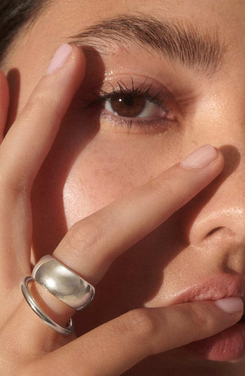 Lady Grey Halo Double Band Ring, Alternate, color, Silver