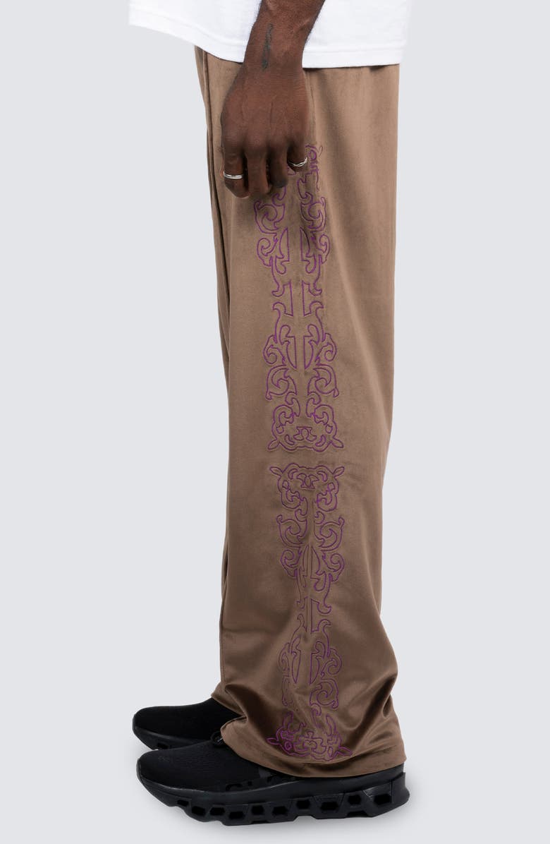 PLEASURES Unquote Velour Track Pants, Alternate, color, Olive