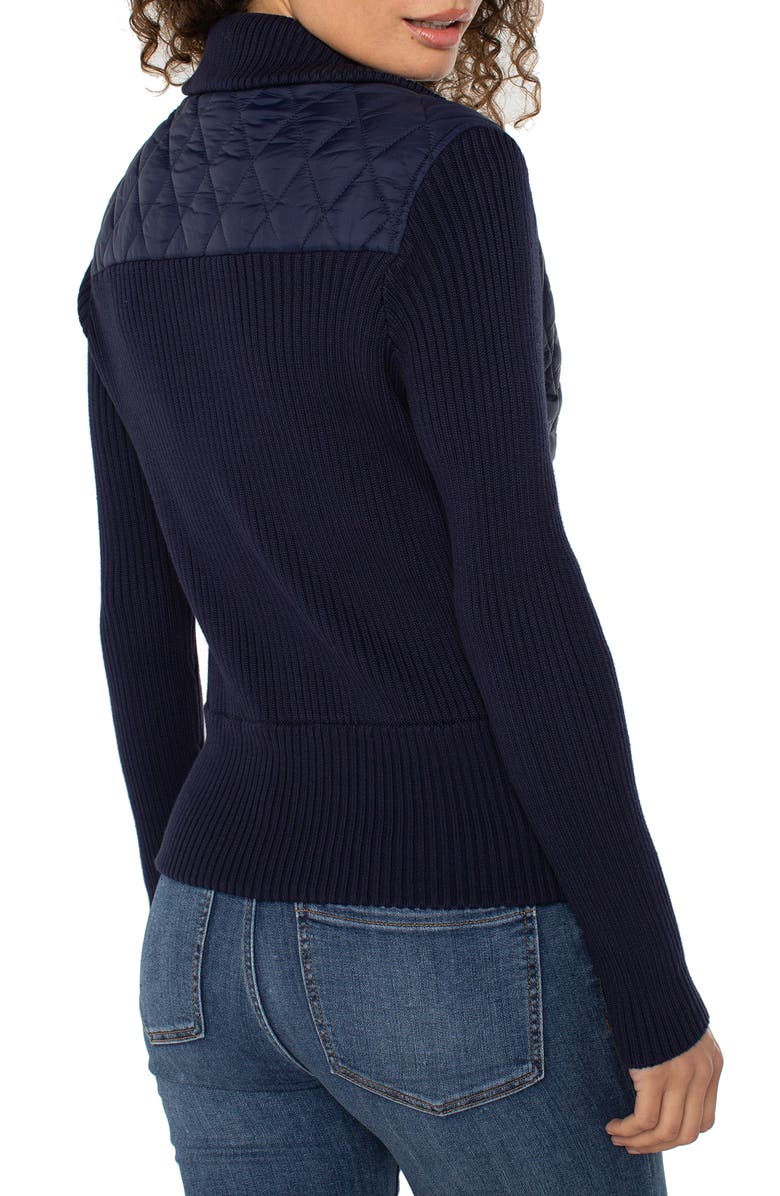 Liverpool Los Angeles Mixed Media Jacket, Alternate, color, Sleek Navy