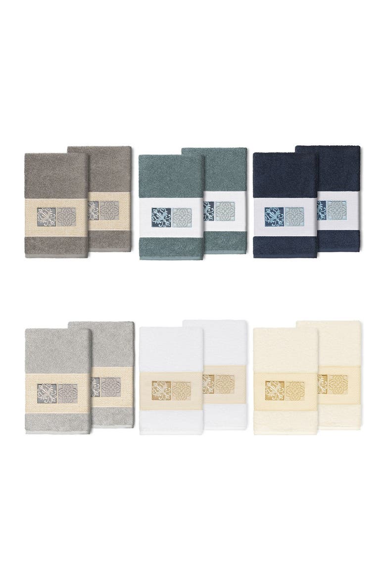 Vivian Embellished Hand Towel - Set of 2 - Midnight Blue, Alternate, color, MIDNIGHT BLUE