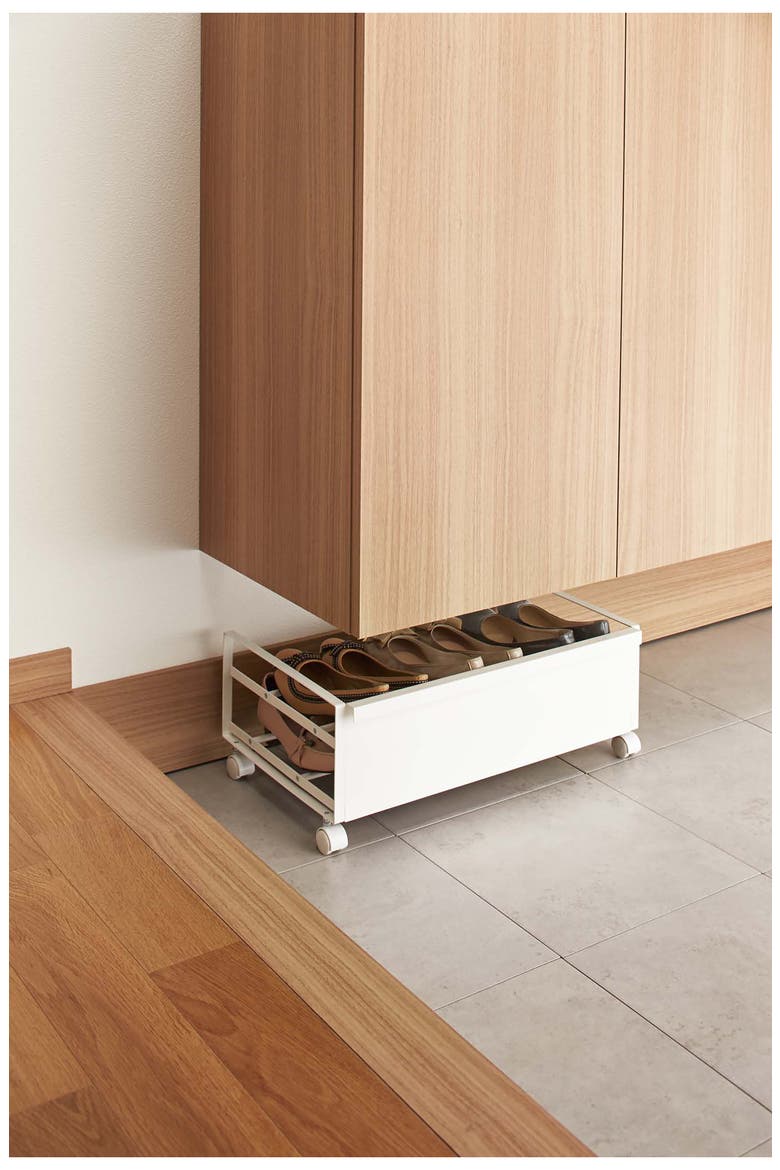 Rolling Shoe Rack, Alternate, color, WHITE
