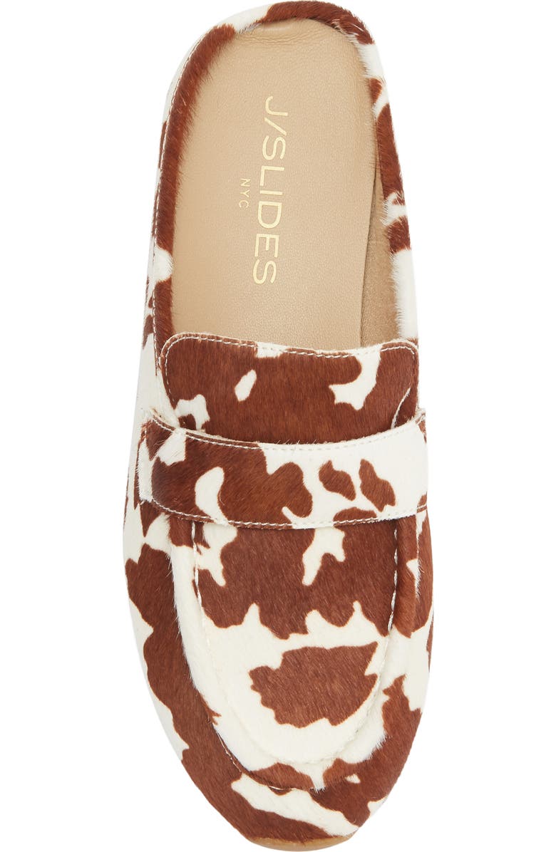 JSlides Paula Genuine Calf Hair Mule, Alternate, color, Brown Cow Print Calf Hair
