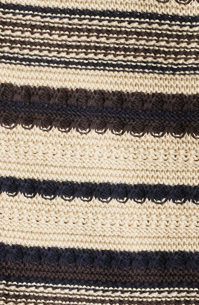 NN07 Nolan 6686 Stripe Organic Cotton Polo Cardigan, Alternate, color, Dusky Port