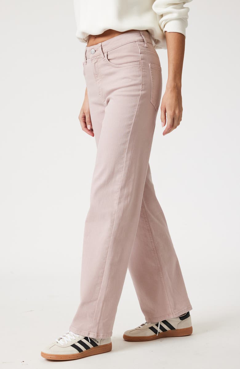 Mavi Jeans Alena High Waist Wide Leg Twill Pants, Alternate, color, Woodrose Flex Blue