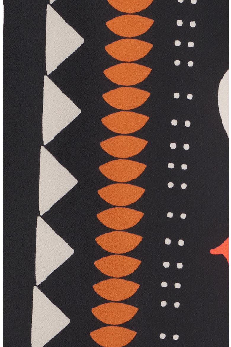 Print Tie Back Sleeveless Midi Dress, Alternate, color, BLK COGNAC