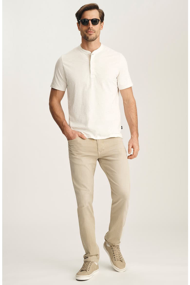 Short Sleve Slub Cotton Henley, Alternate, color, ANTIQUE WHITE