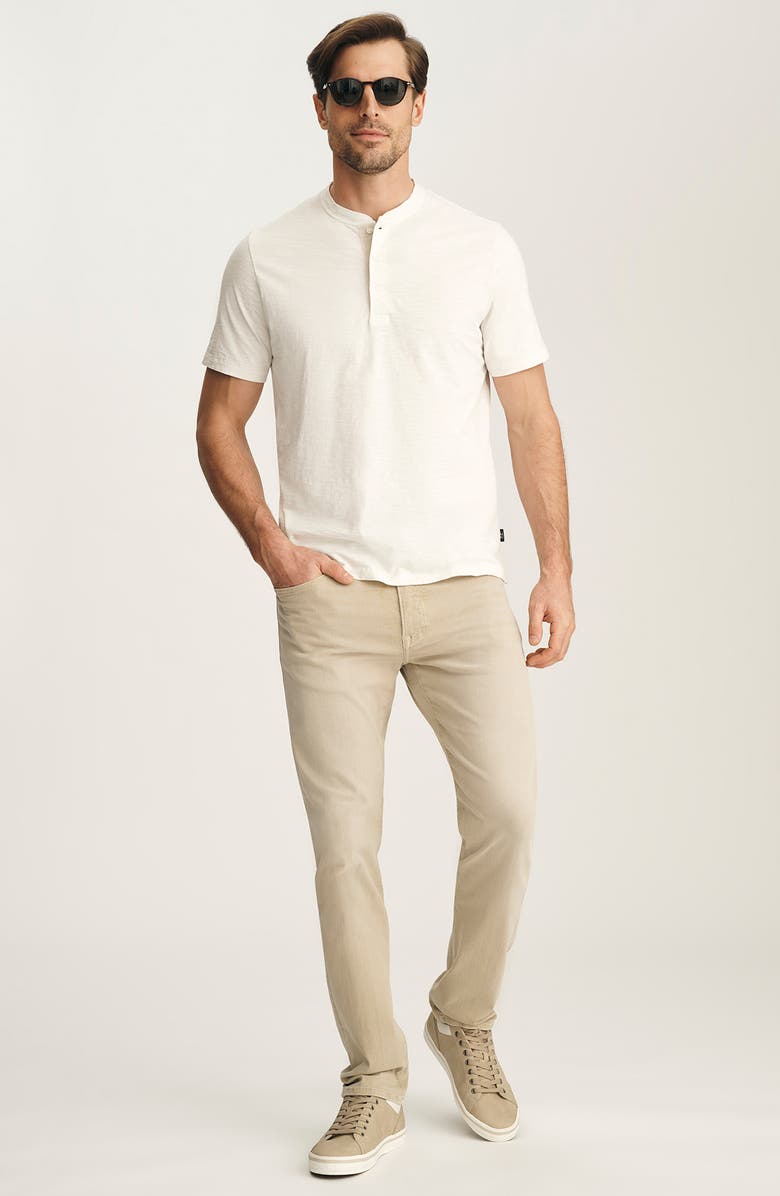 34 Heritage Short Sleve Slub Cotton Henley, Alternate, color, Antique White