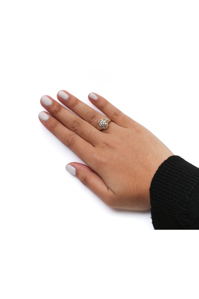 10K Yellow Gold 1/2 Cttw Diamond Flower Swirl Cocktail Ring, Alternate, color, Yellow