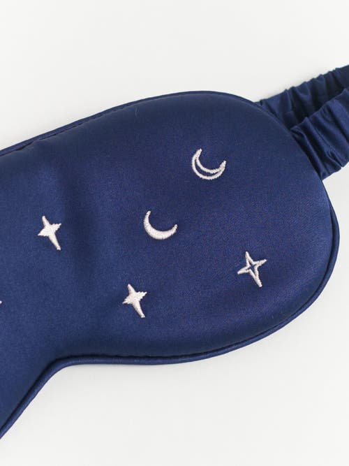 Lost Pattern Nyc Silk Sleep Eye Mask In Blue
