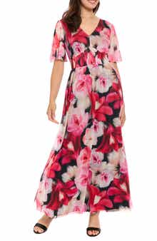 London Times Smocked Maxi Dress