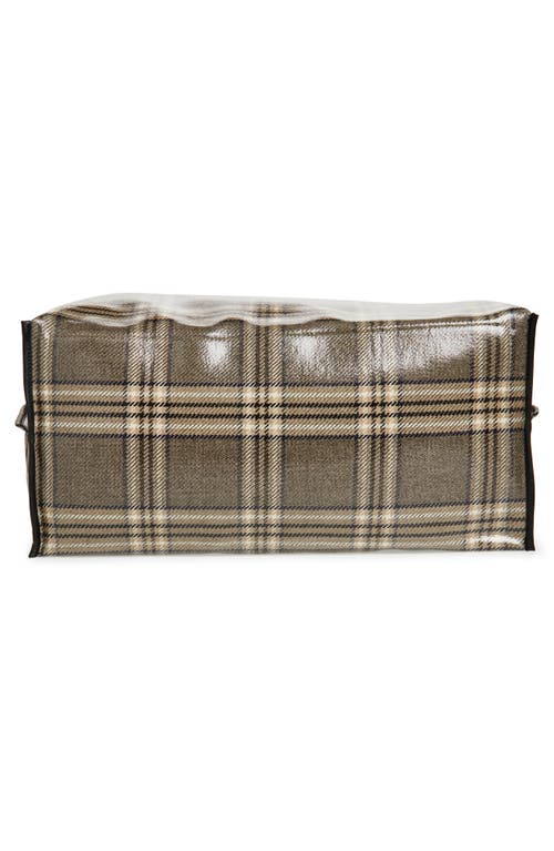 Kassl Plaid Lacquered Wool Tote In Check