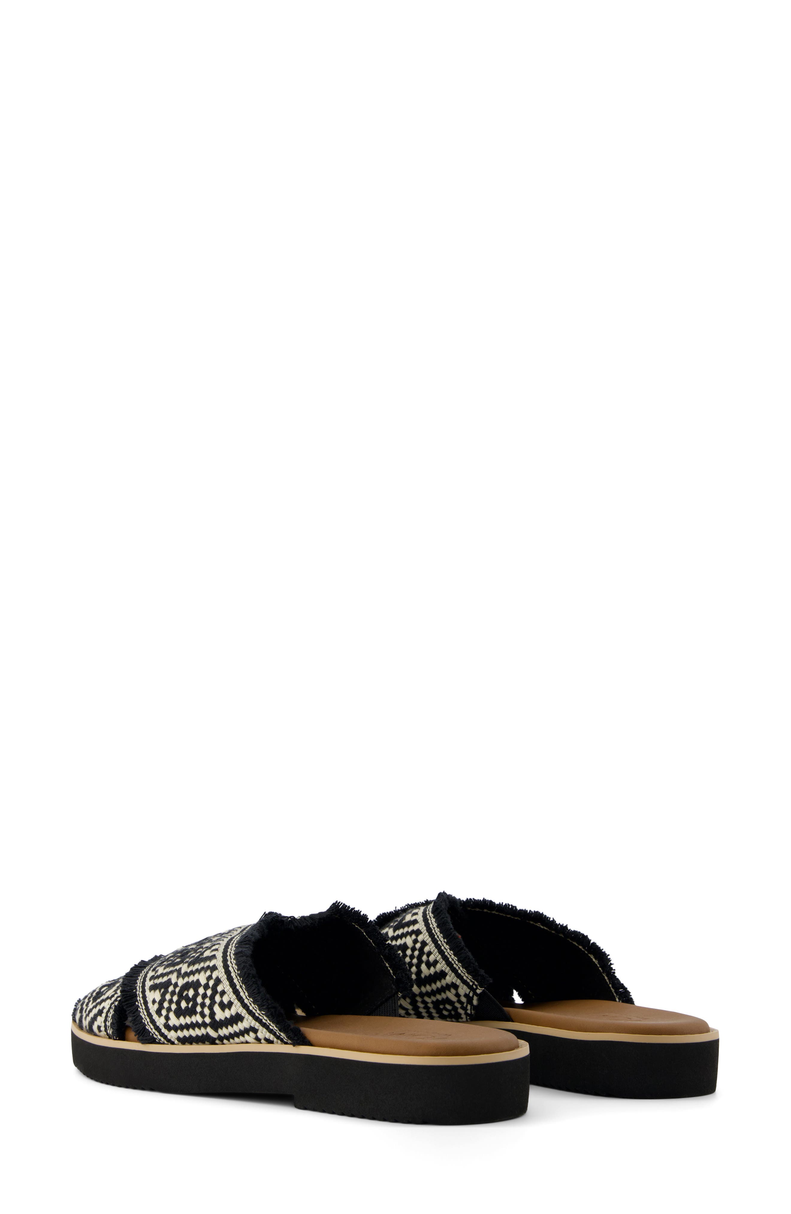 TOMS Mae Crisscross Slide Sandal, Alternate, color, Black/ Ivory