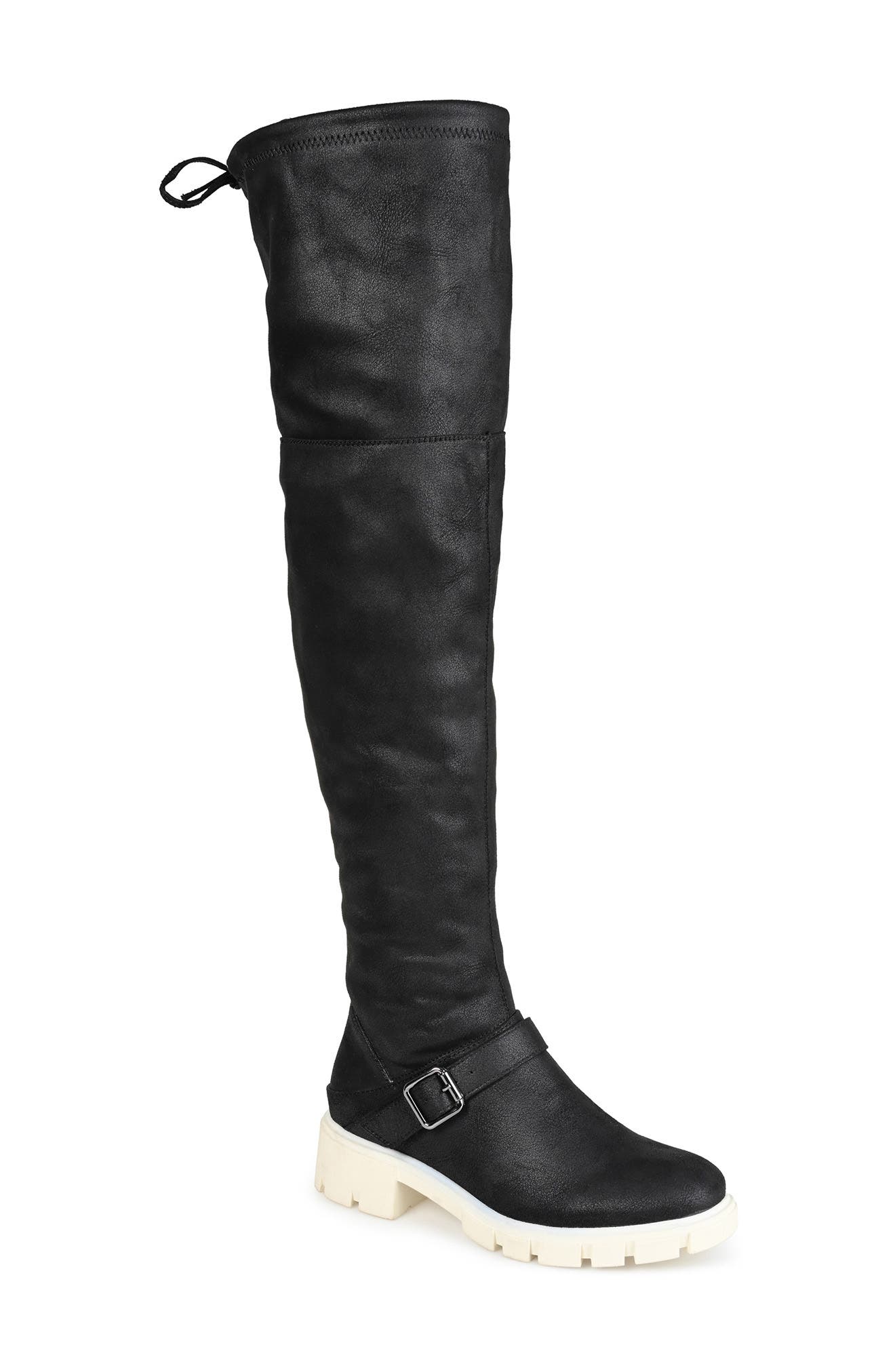 Journee Collection Salisa Over-the-Knee Buckled Boot - Extra Wide Calf, Main, color, 