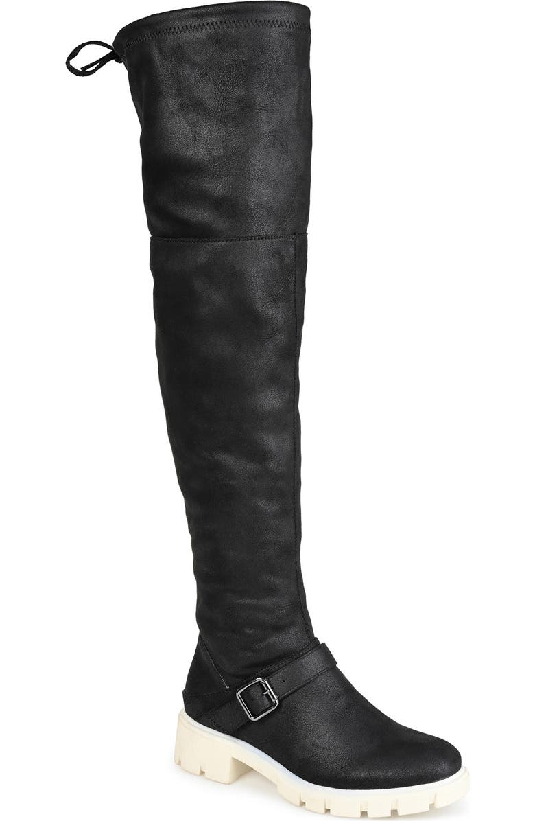 Journee Collection Salisa Over-the-Knee Buckled Boot - Extra Wide Calf, Main, color,