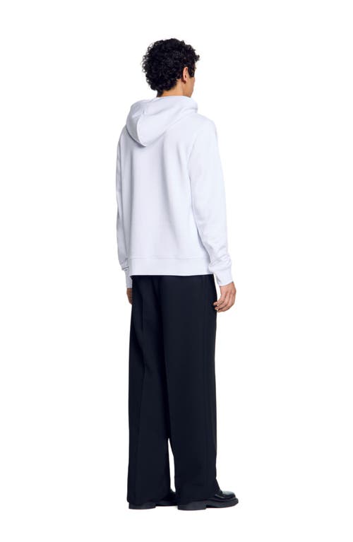 Sandro Logo Hoodie In Optic White
