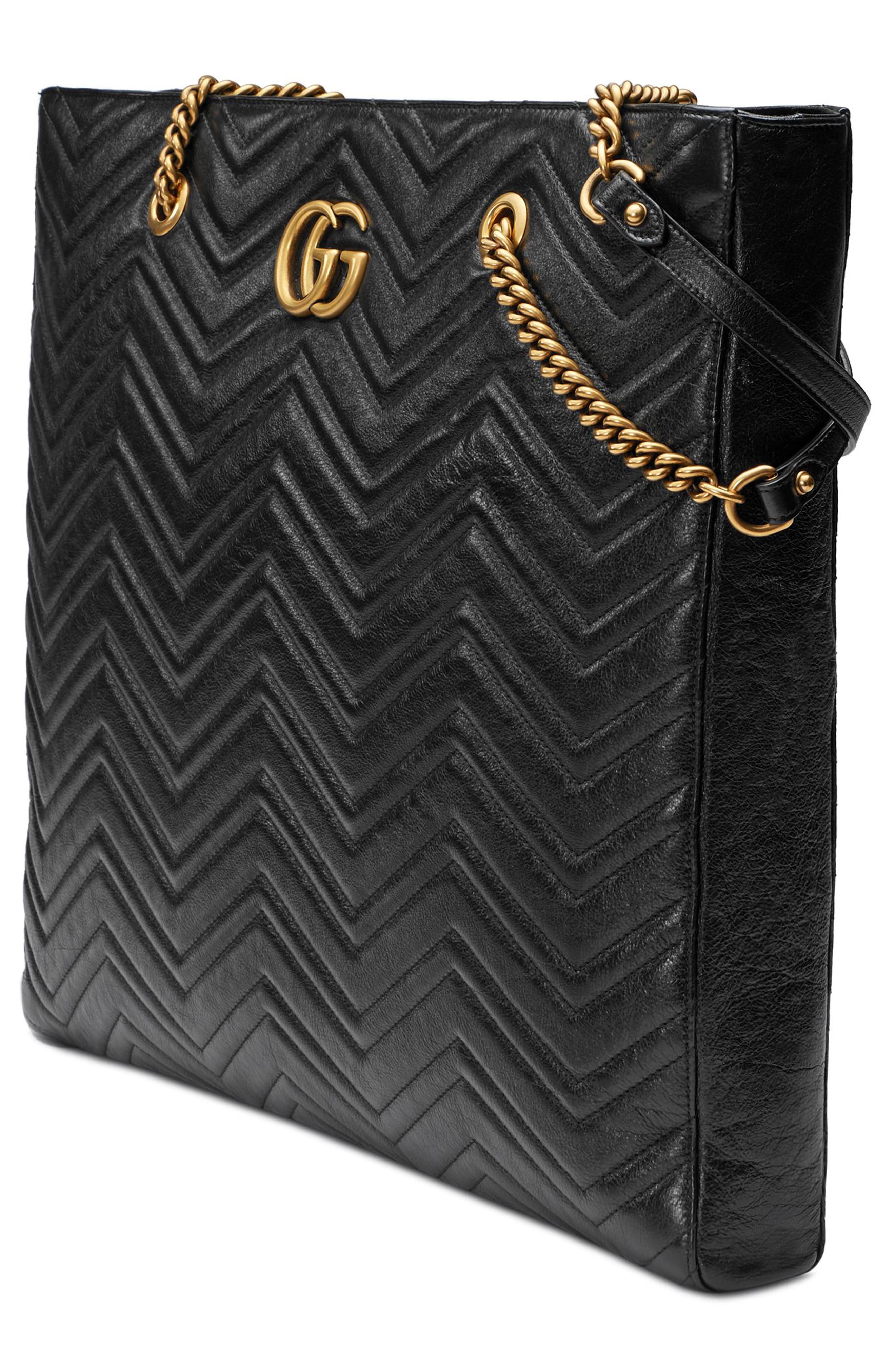 Gucci Matelassé Leather North/South Tote Bag, Alternate, color, 