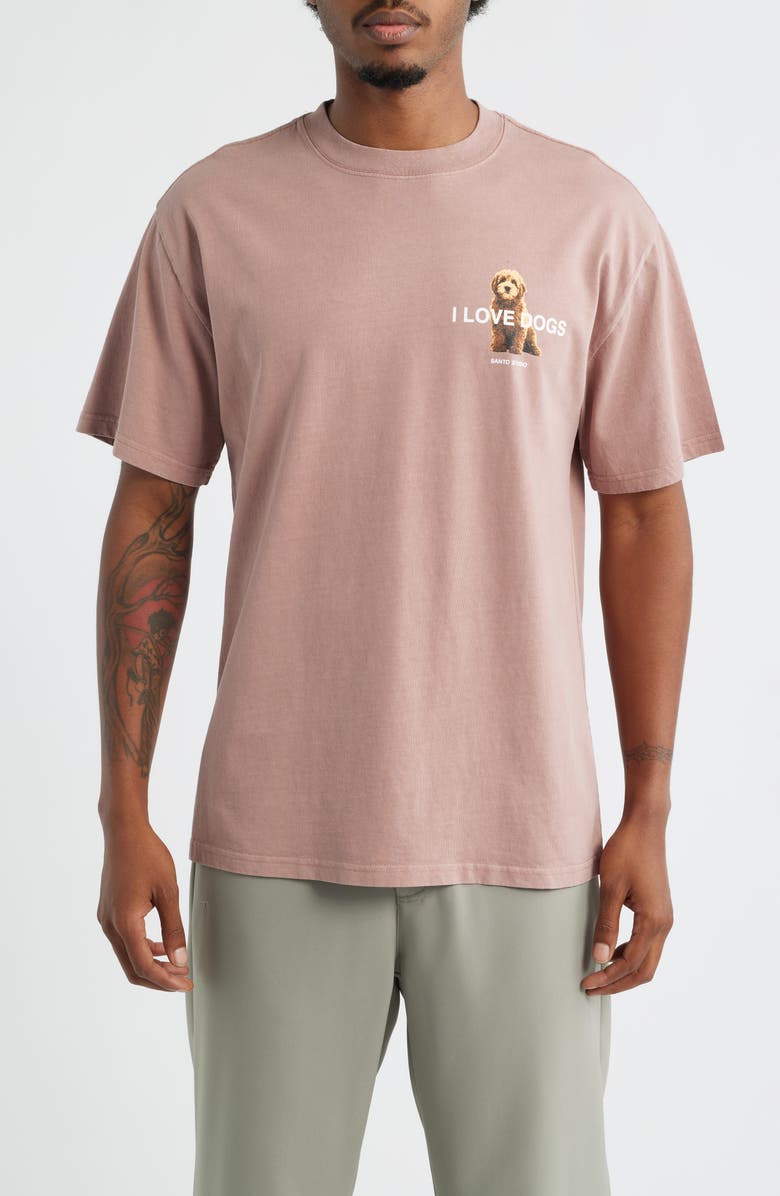 SANTO STUDIO I Love Dogs Graphic T-Shirt, Main, color, Brick