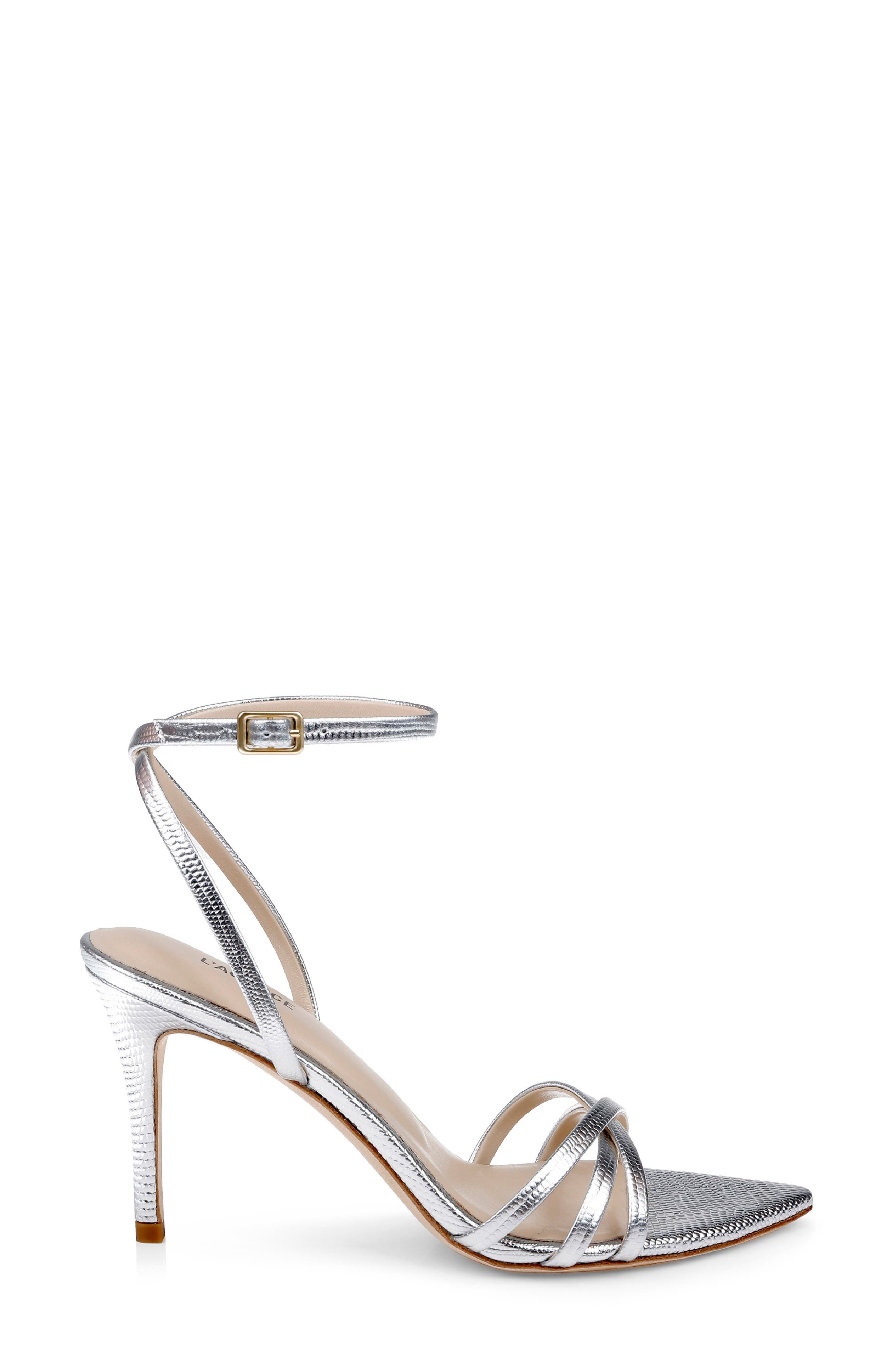 Dua Ankle Strap Sandal, Alternate, color, SILVER LIZARD