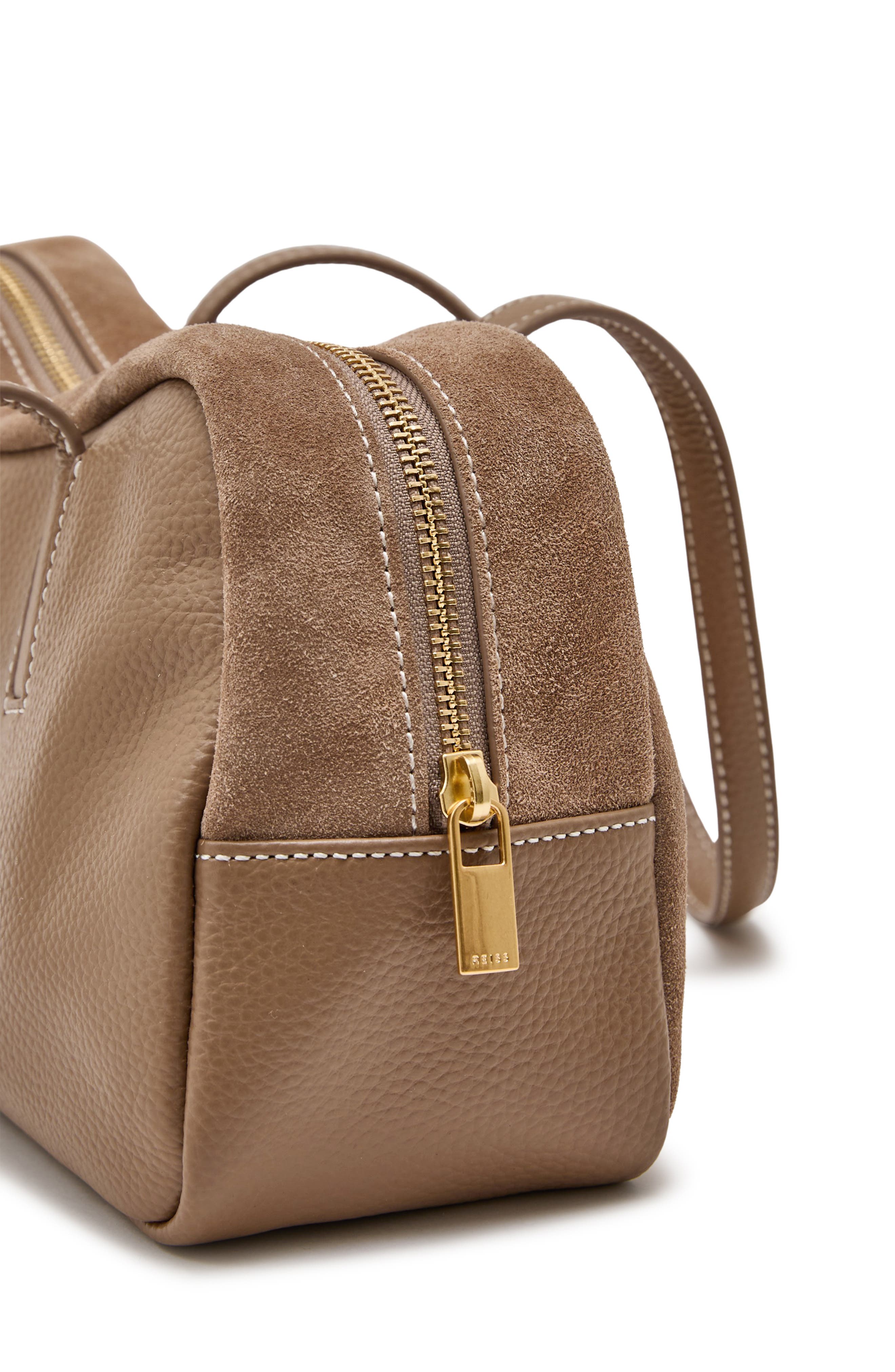 Alma Suede Bowling Bag, Alternate, color, TAUPE