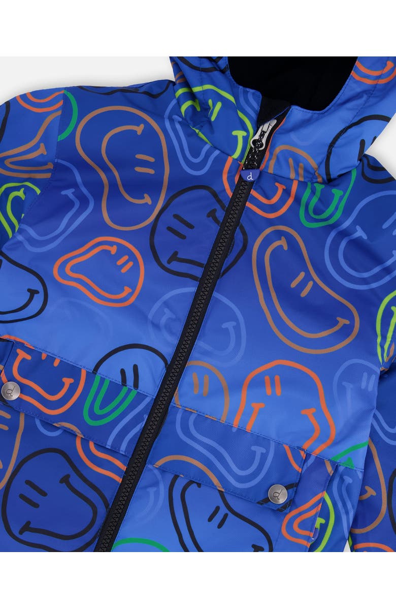 Deux par Deux Boy Two-Piece Mid-Season Smileys Outerwear Set, Alternate, color, Blue Printed Smileys